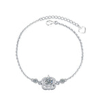 Aoife 925 Sterling Silver Diamond Four Leaf Clover Bracelet