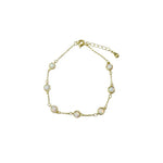 Aria 925 Sterling Silver Plated Dainty Opal Gem Bracelet