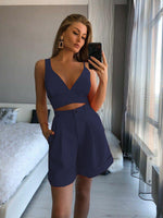 Asymmetric Strap Top High Waist Shorts Shorts & Top Co-ord Set