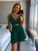 Asymmetric Strap Top High Waist Shorts Shorts & Top Co-ord Set