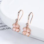Azalea 925 Sterling Silver Rose Gold Pink Four Leaf Clover Earrings