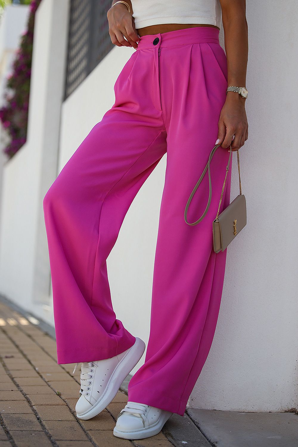 IVON Bahari Straight Classic Trousers Pink