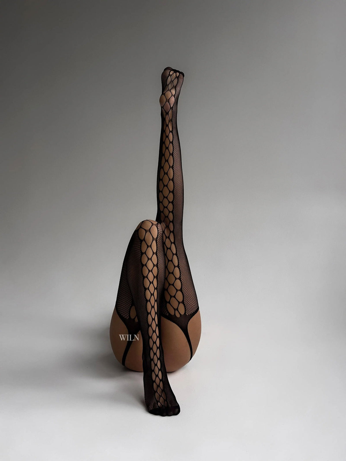 BAIT Black Rhinestone Fishnet Stockings One Size