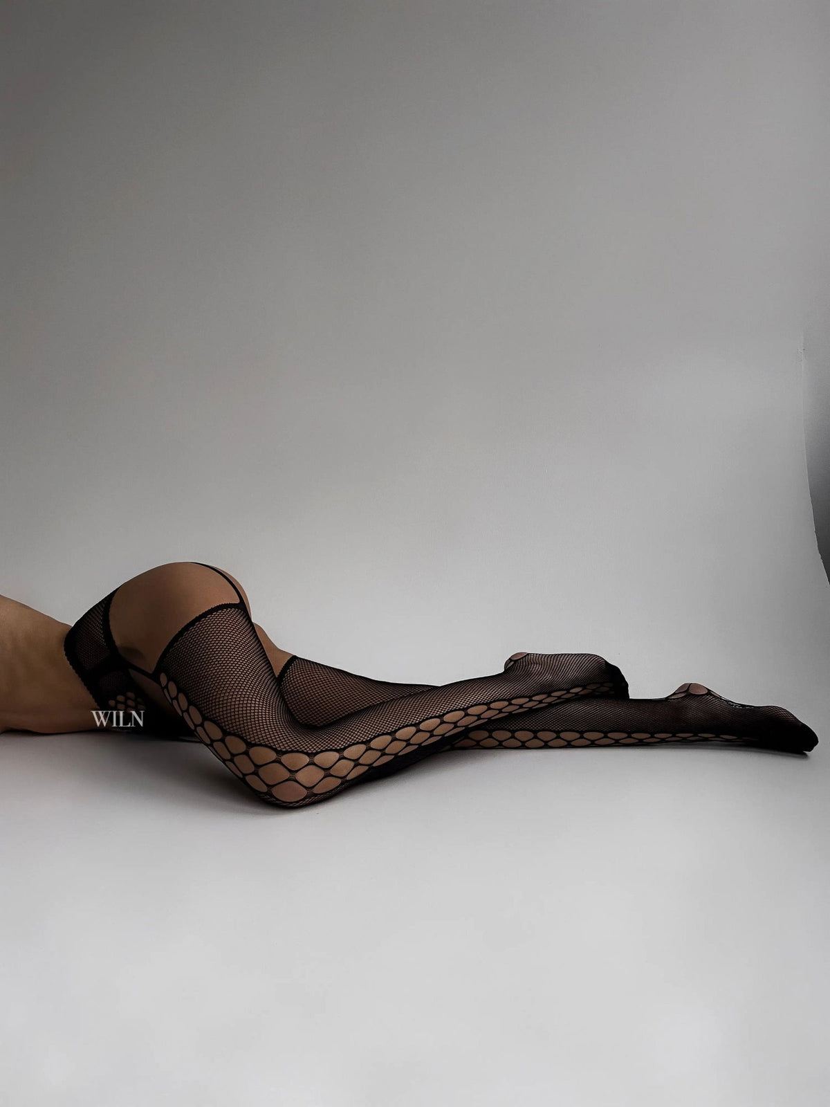 BAIT Black Rhinestone Fishnet Stockings One Size
