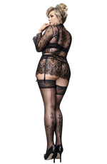 Ballerina Plus Size 596 Black Hold Ups