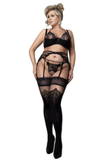 Ballerina Plus Size 600 Black/Skin Hold Ups