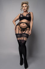 Ballerina Plus Size 602 Black/Skin Hold Ups