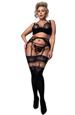 Ballerina Plus Size 602 Black/Skin Hold Ups