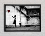 Banksy Red Heart Balloon Girl Artwork Standard Black