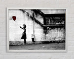 Banksy Red Heart Balloon Girl Artwork Standard White