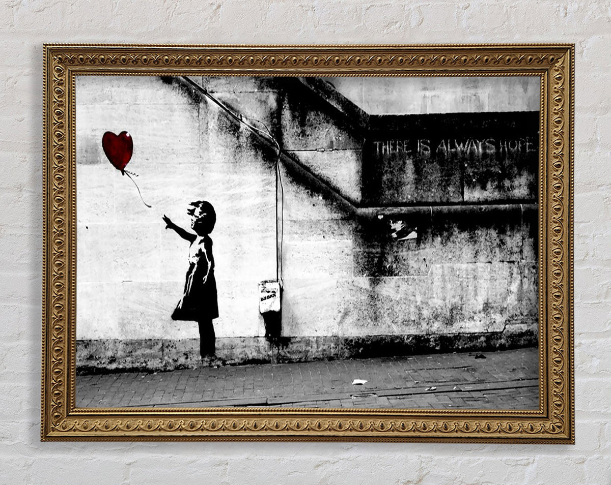 Banksy Red Heart Balloon Girl Artwork Charlotte Gold