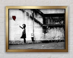 Banksy Red Heart Balloon Girl Artwork Ventura Gold