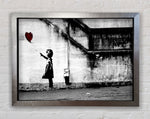 Banksy Red Heart Balloon Girl Artwork Ventura Silver