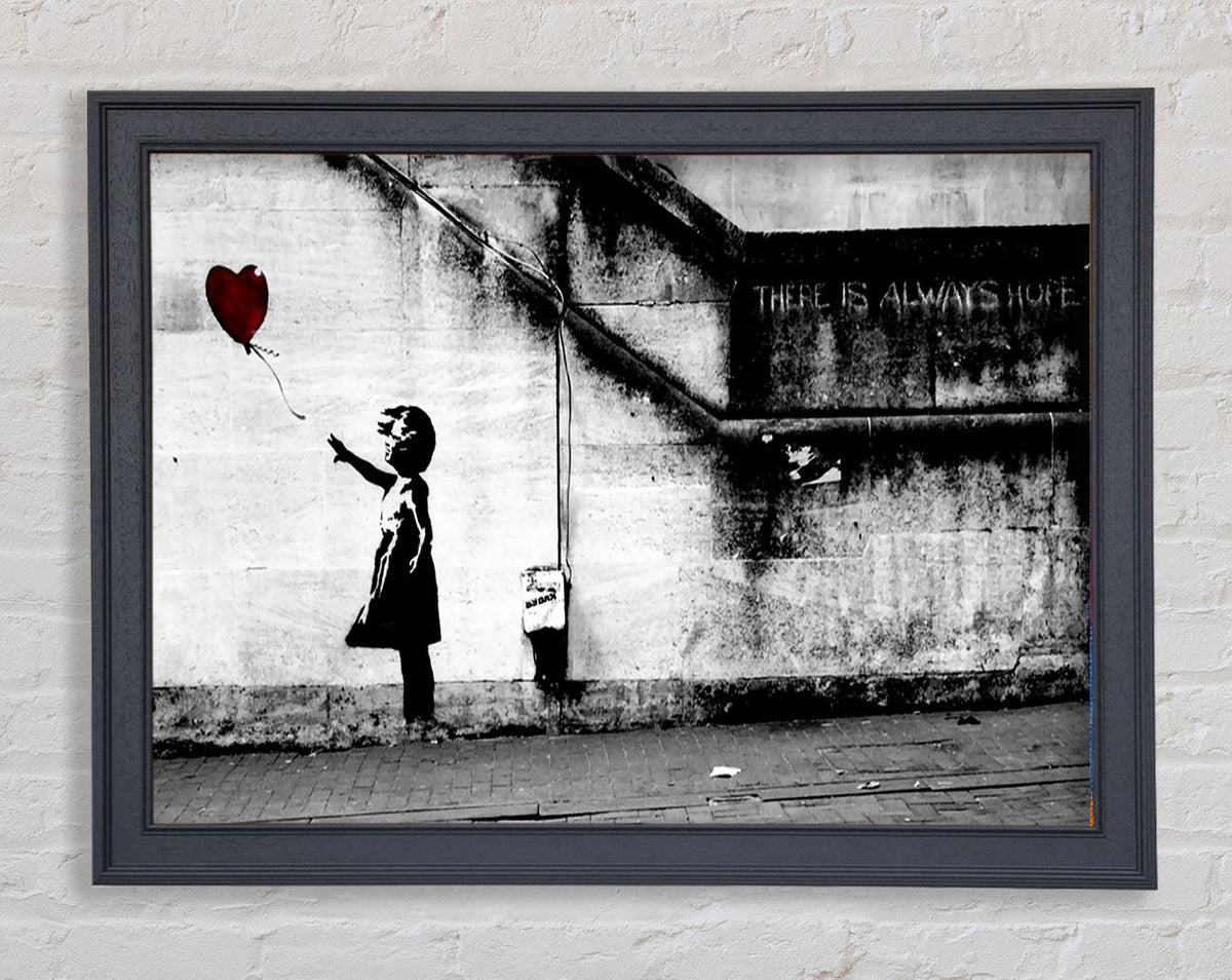 Banksy Red Heart Balloon Girl Artwork Whistler Grey