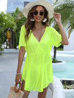 Beach Cover-up Sheer Mesh Green One Size