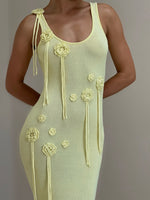 Beach Dress Knitted Floating Flower Beach Bikini Swimsuit Beach Cover-up