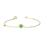 Beatrice 925 Sterling Silver Green Emerald Gem Bracelet
