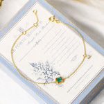 Beatrice 925 Sterling Silver Green Emerald Gem Bracelet