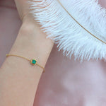 Beatrice 925 Sterling Silver Green Emerald Gem Bracelet