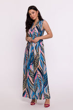 BeWear Sleeveless Maxi Daydress with V-Shaped Neckline and Original Print multicolor 3
