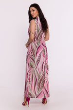 BeWear Sleeveless Maxi Daydress with V-Shaped Neckline and Original Print