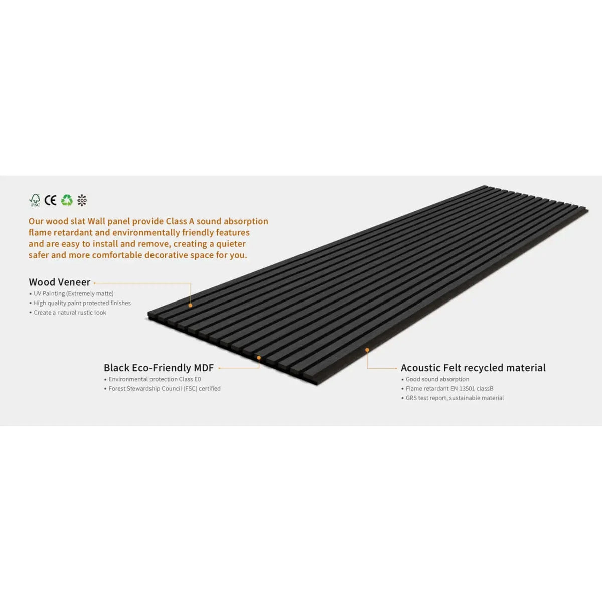 Black Oak Acoustic Wall Panels (2 Pack)