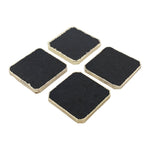 Black Onyx Coaster With Gold Edge (Set of 2)