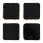 Black Onyx Coaster With Gold Edge (Set of 2)