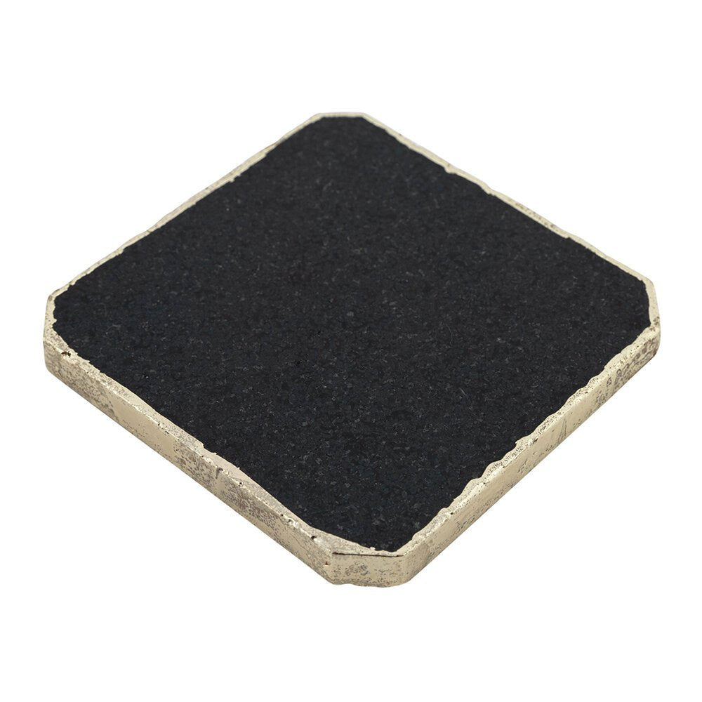 Black Onyx Coaster With Gold Edge (Set of 2)