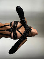 BOUNDLESS Black Adjustable Bandage One Piece Playsuit