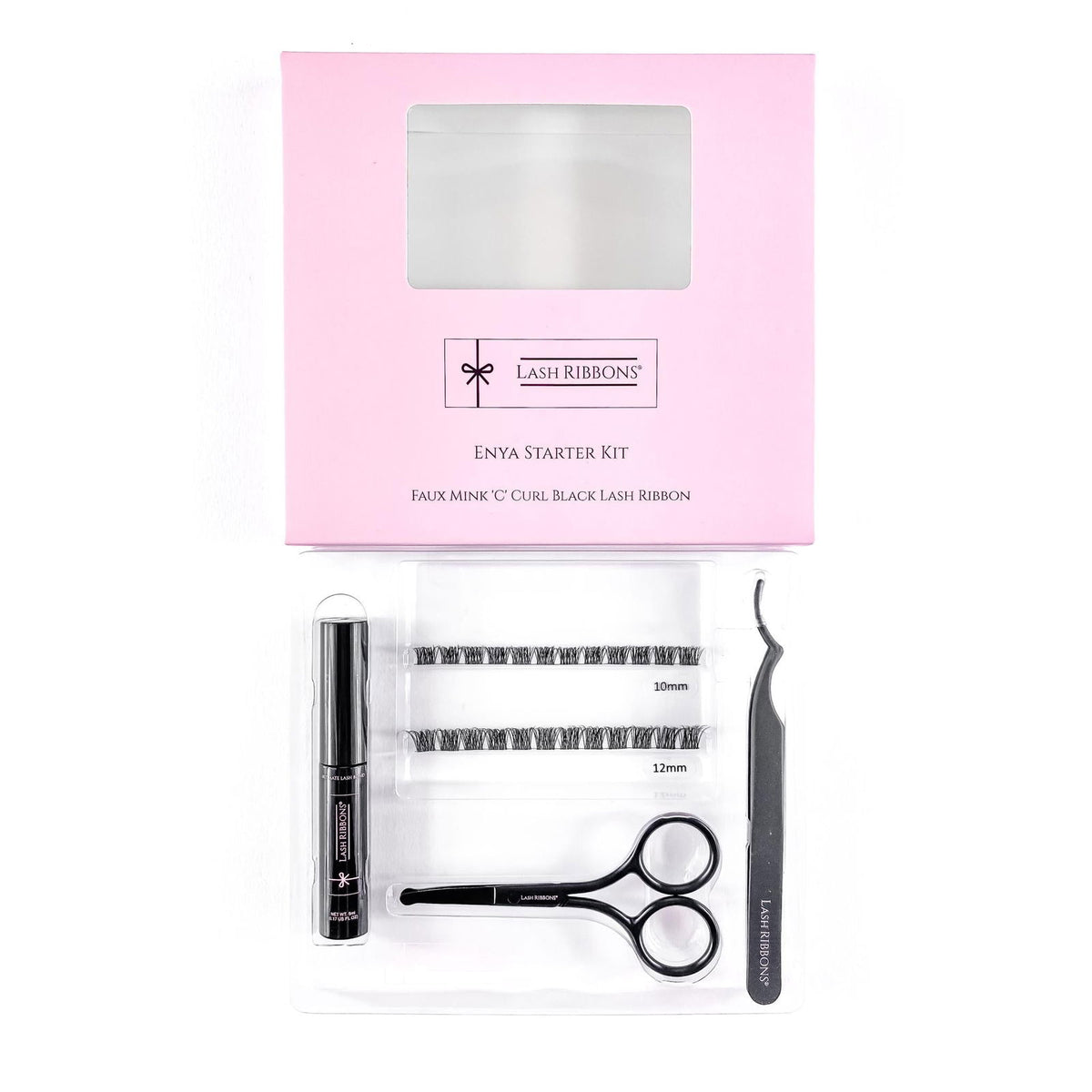 Boxed 'C' Curl Black Half Lash Ribbons® Starter Kit (With Ultimate Bond)