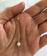 Bracelets with Opal stones Rose - White - Round Opal with zircon