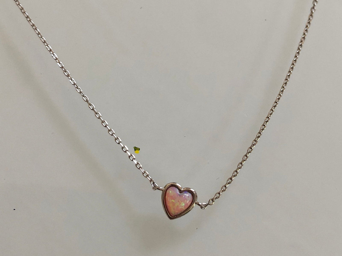 Bracelets with Opal stones Silver - Pink - Heart Opal