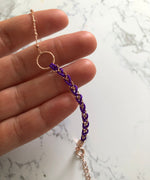 Braided Bracelets with Chain Purple