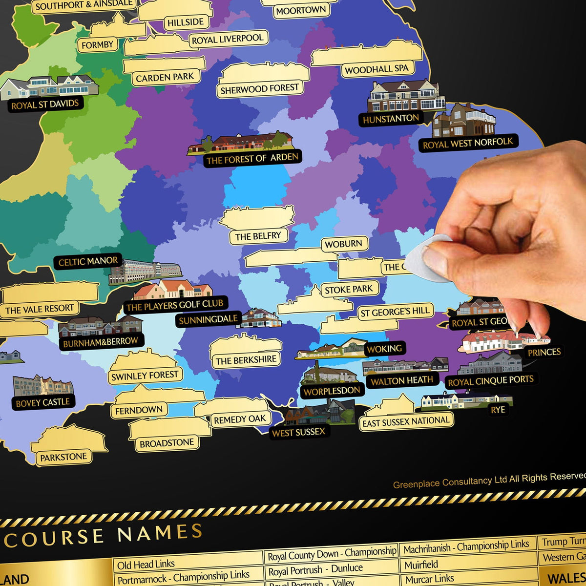 British Isles Golf Scratch Off Map