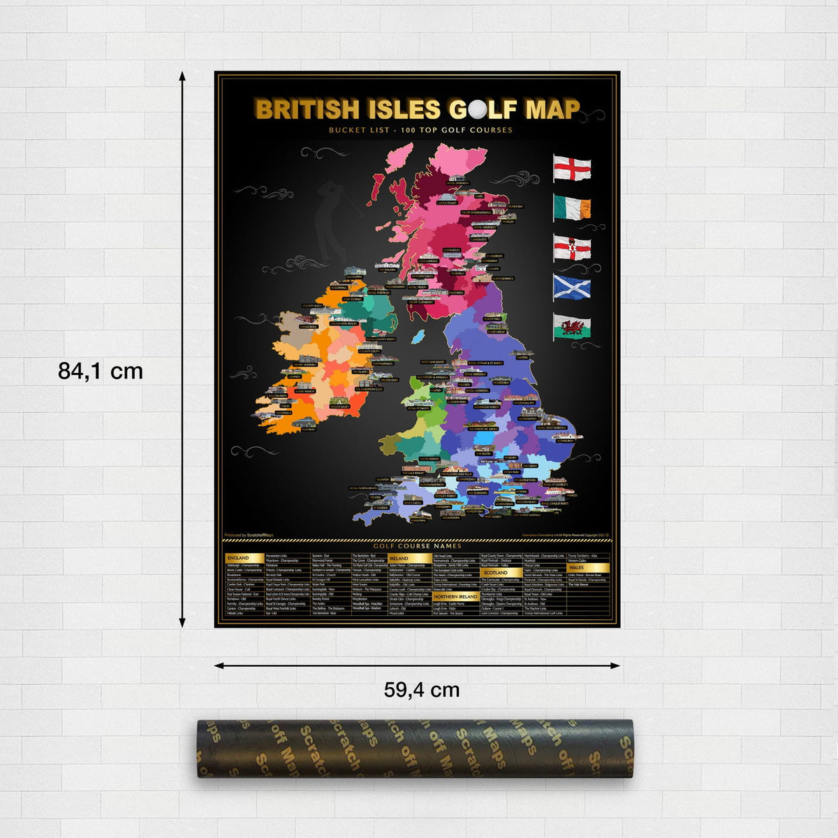 British Isles Golf Scratch Off Map