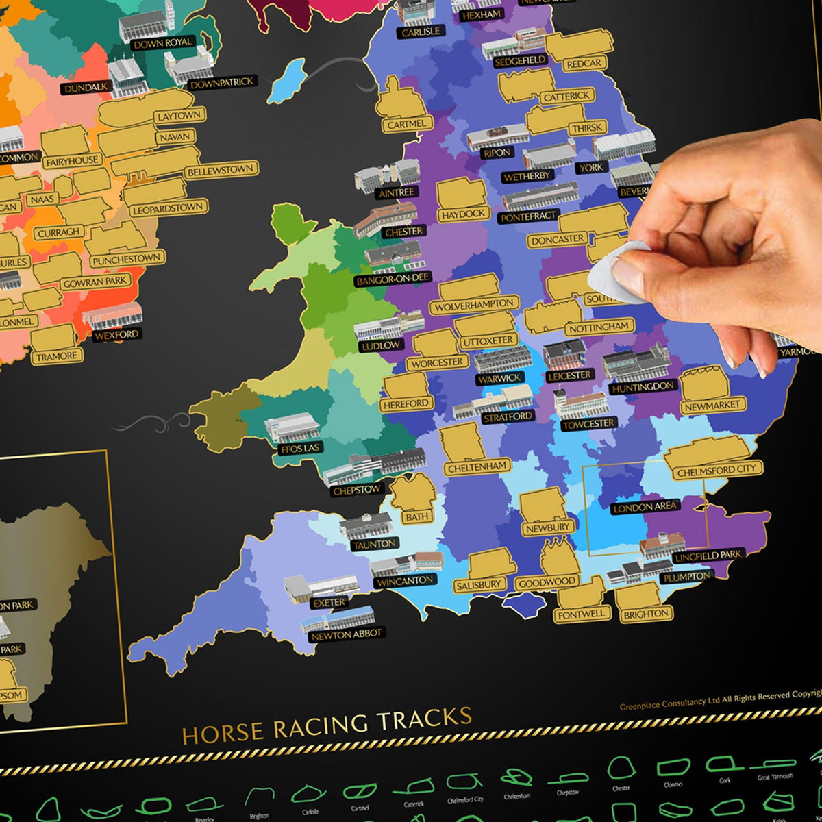 British Isles Horse Racing Scratch Off Map