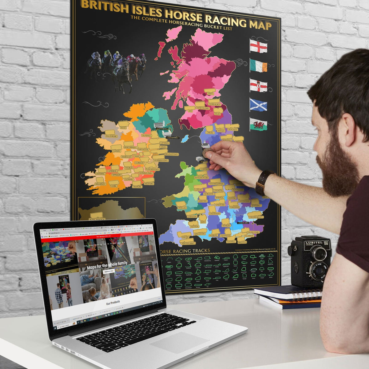 British Isles Horse Racing Scratch Off Map