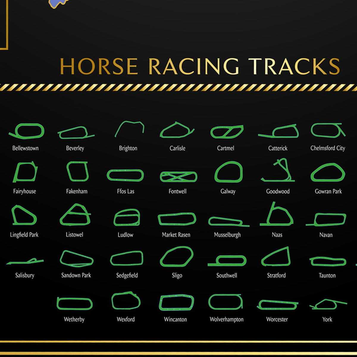 British Isles Horse Racing Scratch Off Map