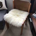British Sheepskin Seat Cover Ivory Cream White Square 37cm