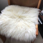 British Sheepskin Seat Cover Ivory Cream White Square 37cm