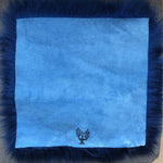 British Sheepskin Square Seat Cover 37cm Bright Navy Blue
