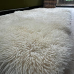 British White Curly Rectangular Rug 90cm x 150cm