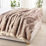 Brown Snow Fox Faux Fur Throw