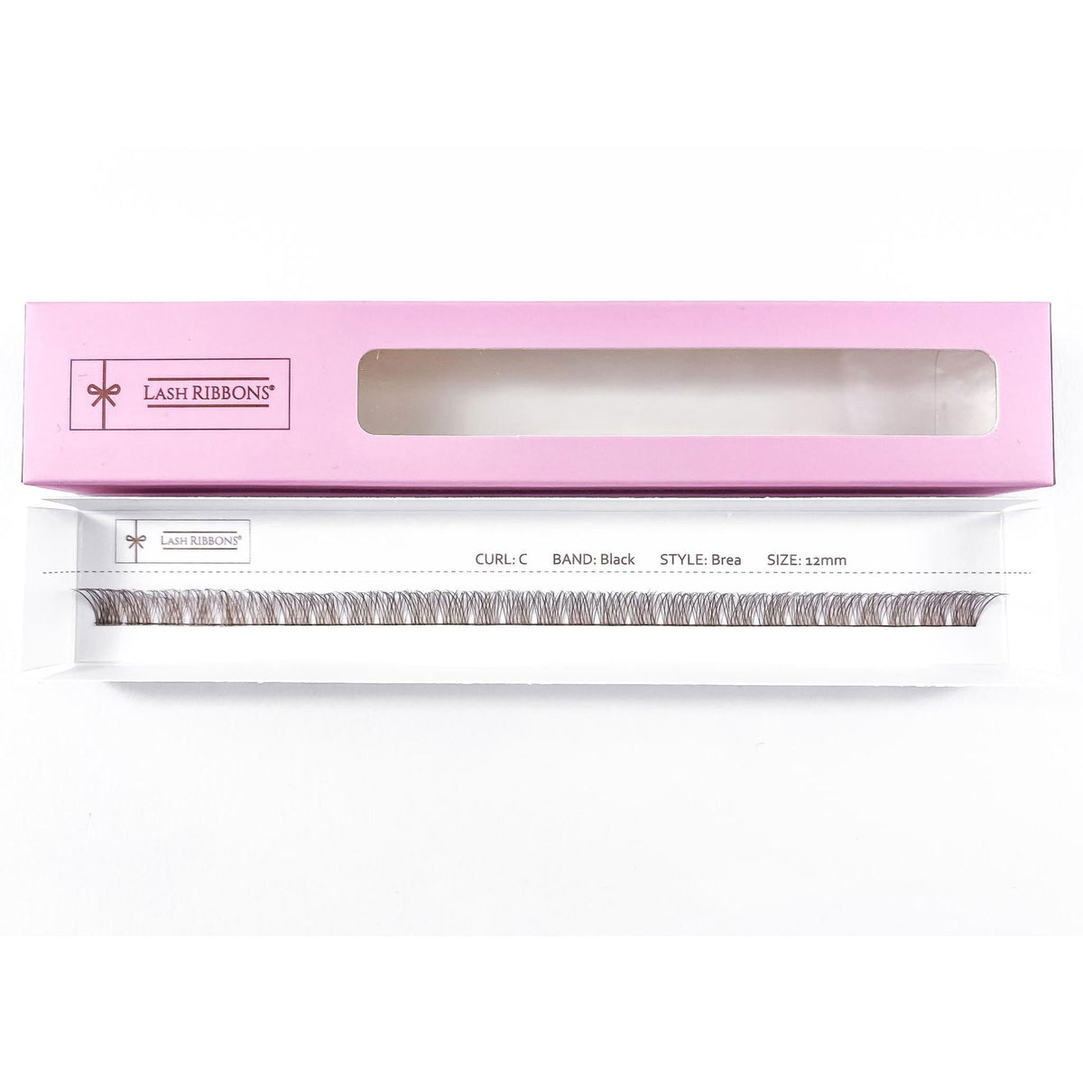 'C' Curl Brown Lash Ribbons® Starter Kit (With Clear Lash Bond) Brea 12mm