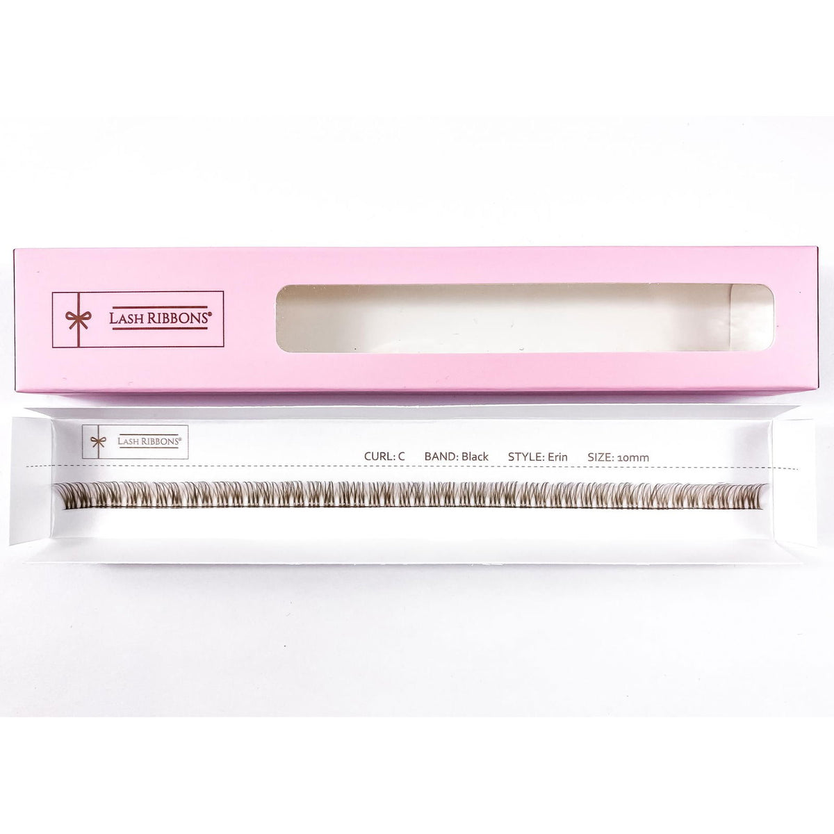 'C' Curl Brown Lash Ribbons® Starter Kit (With Clear Lash Bond) Erin 10mm