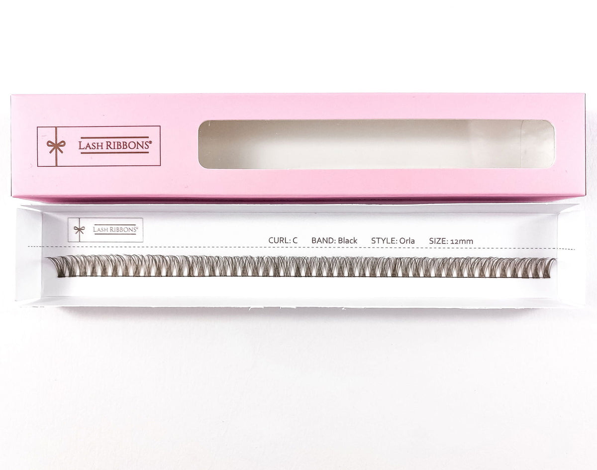 'C' Curl Brown Lash Ribbons® Starter Kit (With Clear Lash Bond) Orla 12mm