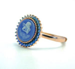 Cameo Ring Rose Gold Plated Silver