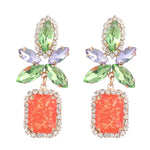 Carmela Diamond Flower Square Geometric Statement Earrings Colorful