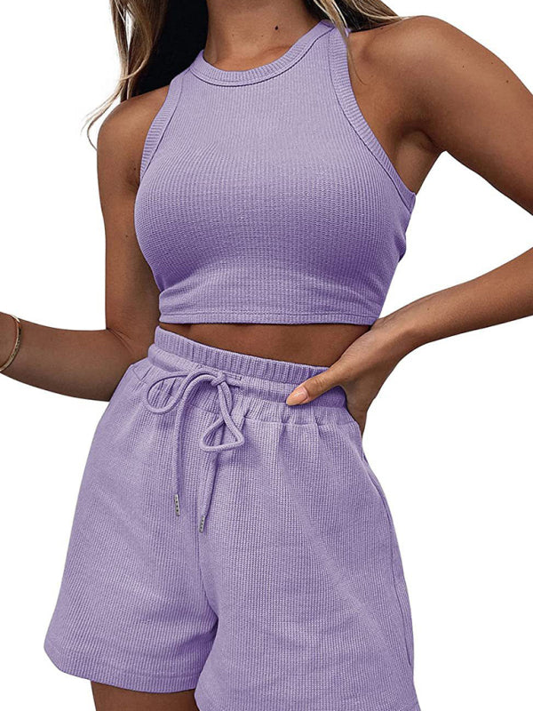Casual Sleeveless Top & Shorts Loungewear Set